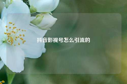 抖音影视号怎么引流的